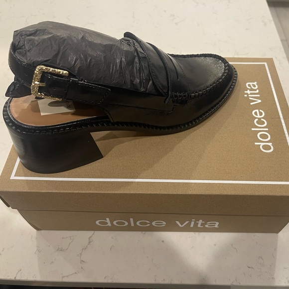 NWT Dolce Vita Hardi Black Loafers Slingbacks - Picture 1 of 3